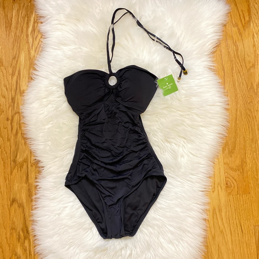 Kate Spade bandeau black one piece swimsuit sz S - Picture 3 of 6